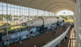 The iconic Saturn V rocket at the U.S. Space & Rocket Center